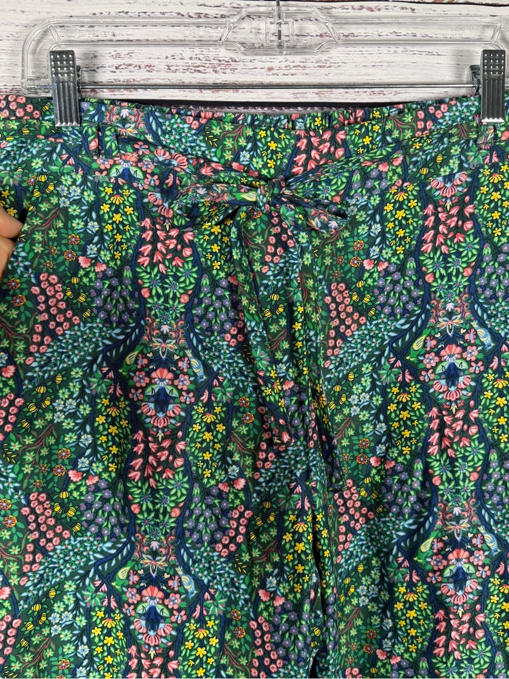NWT Talbots Floral Wide Leg Pull-On Pants Medium Lenzing Ecovero Viscose - Picture 7 of 9